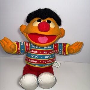 Vintage Sesame Street Bilingual Ernie English/Spanish  16” Tyco Plush 1995
